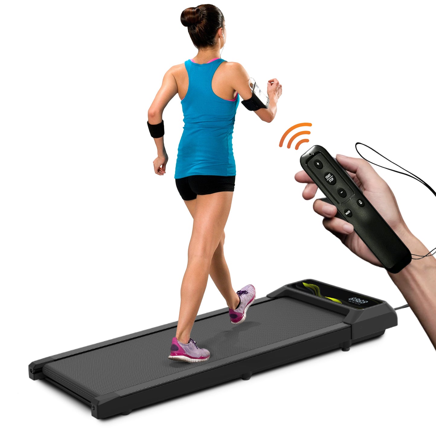 Cardio Flex 100kg Capacity Fixed Incline Walking Pad Remote Control & LED Display for Home Workouts