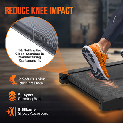 Cardio Flex 100kg Capacity Fixed Incline Walking Pad Remote Control & LED Display for Home Workouts