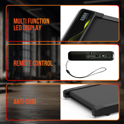 Cardio Flex 100kg Capacity Fixed Incline Walking Pad Remote Control & LED Display for Home Workouts