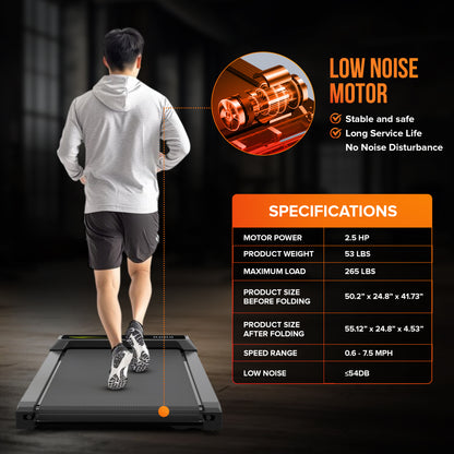 Cardio Flex 100kg Capacity Fixed Incline Walking Pad Remote Control & LED Display for Home Workouts